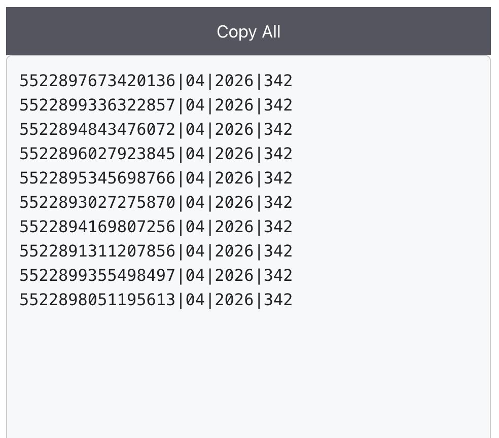 4th Step Generating Credit Card Numbers with Namso CCGEN